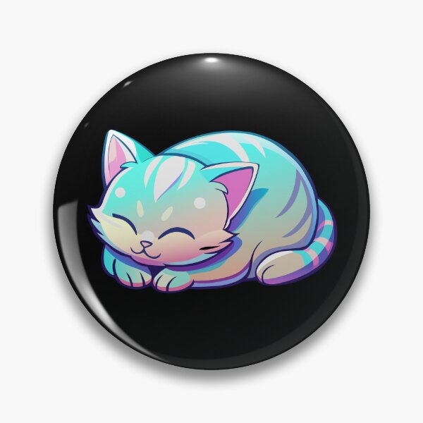 Item preview, Multicolored Rainbow Neon Persian Sleeping Cat designed and sold by FemmePod.