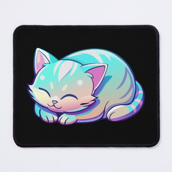Item preview, Multicolored Rainbow Neon Persian Sleeping Cat designed and sold by FemmePod.
