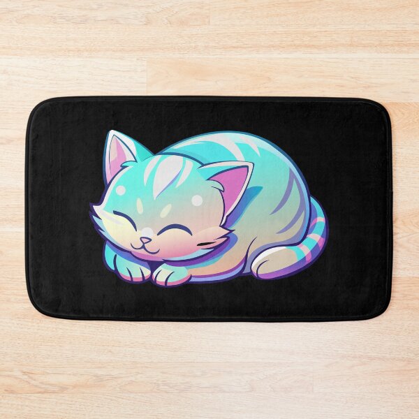 Item preview, Multicolored Rainbow Neon Persian Sleeping Cat designed and sold by FemmePod.