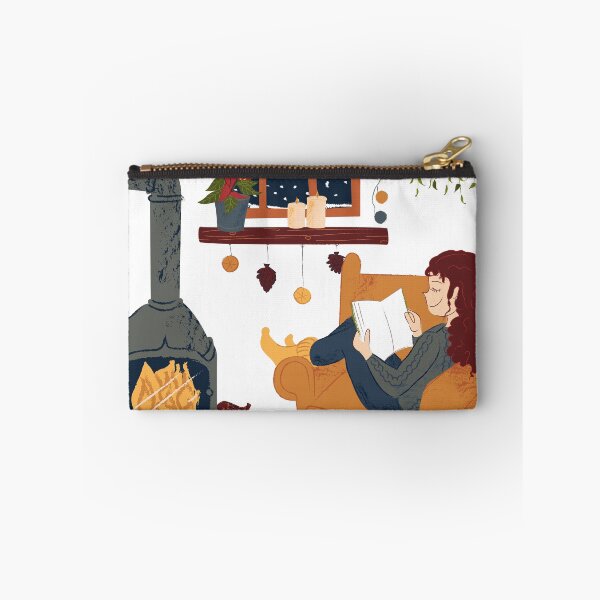 Item preview, Niña leyendo junto a la ventana y la chimenea, en sus acogedoras vacaciones en casa con su gato. designed and sold by by Mònica Roca.