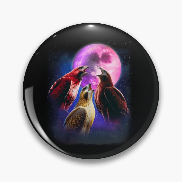 Item preview, 3 Hawks Howling At The Moon Funny Hawk Bird Lover Birder designed and sold by savecloth.