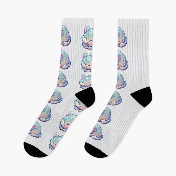 Item preview, Multicolored Rainbow Neon Persian Sleeping Cat designed and sold by FemmePod.