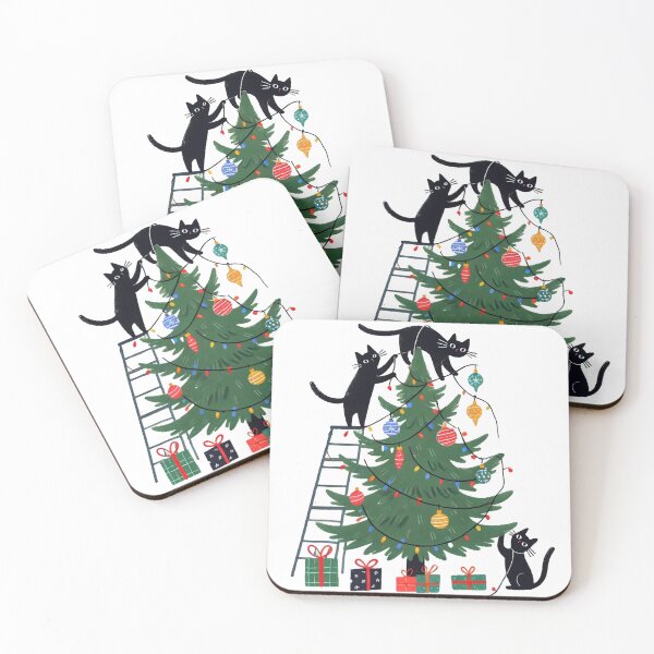 Item preview, Christmas Cats Decorating the Tree designed and sold by Sweetnotsour.