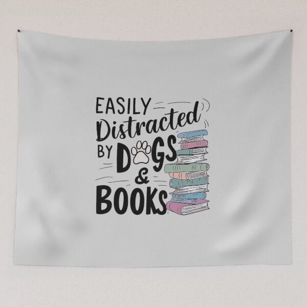 Item preview, Easily Distracted by Dogs and Books-For Dogs Lovers & Books designed and sold by love3617.
