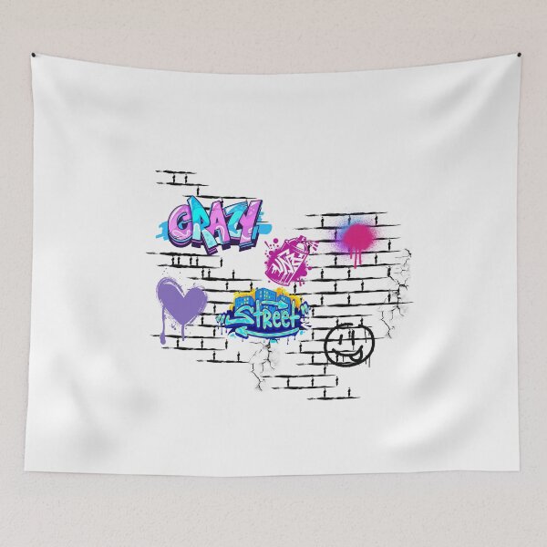 Item preview, Crazy Street Graffiti on a Brick Wall designed and sold by Endo Designs - cause Love and Life matters.