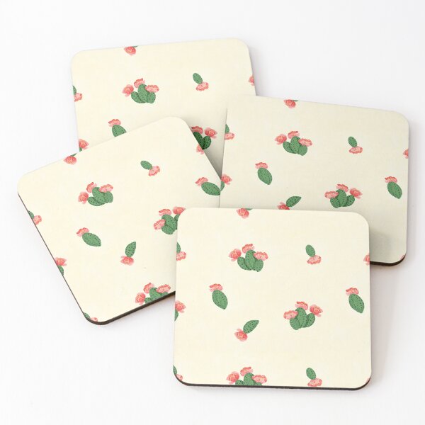 Item preview, Dessert blooming cacti on textured ivory beige background designed and sold by JasmineGDesigns.