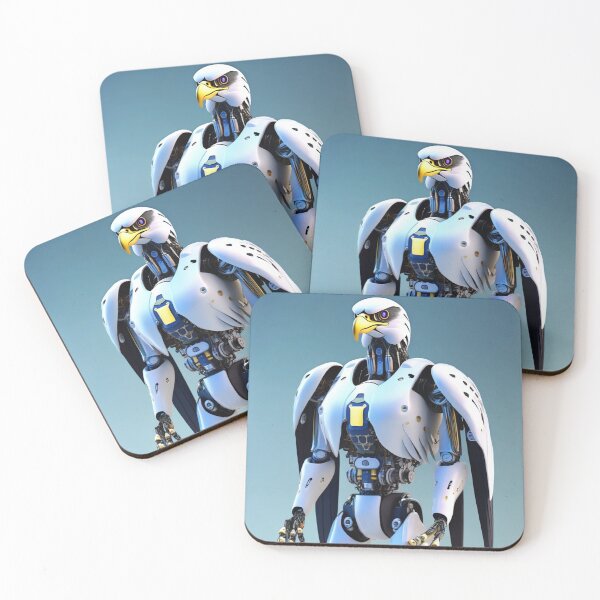 Item preview, Futuristic robotic humanoid eagle 3D rendering, sci-fi art. designed and sold by ruiztiger70.