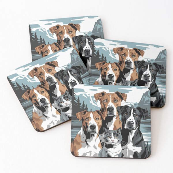 Item preview, Dogs and cat taking  a souvenir picture in nature  designed and sold by Coollzone.