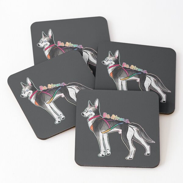 Item preview, Be Strong (Black and White Alaskan Husky) designed and sold by Sparklepupfaeri.