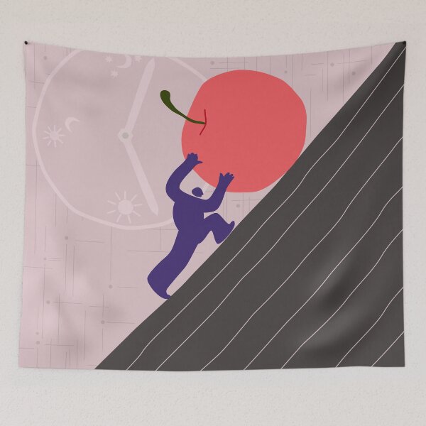 Item preview, Sisyphus with a huge apple. designed and sold by SpottedPilot.