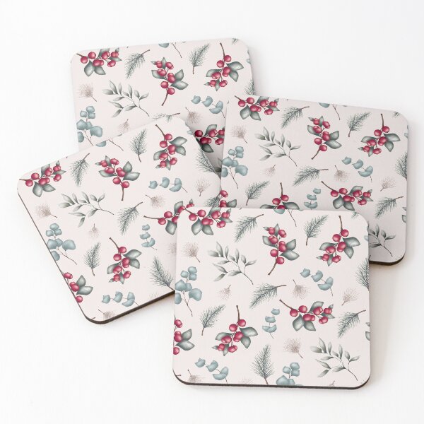 Item preview, Vintage Boho Christmas Eucalyptus botanical pattern designed and sold by milyblooms.