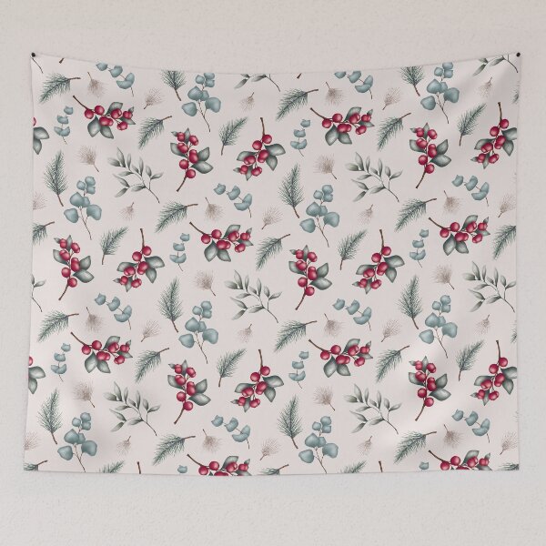 Item preview, Vintage Boho Christmas Eucalyptus botanical pattern designed and sold by milyblooms.