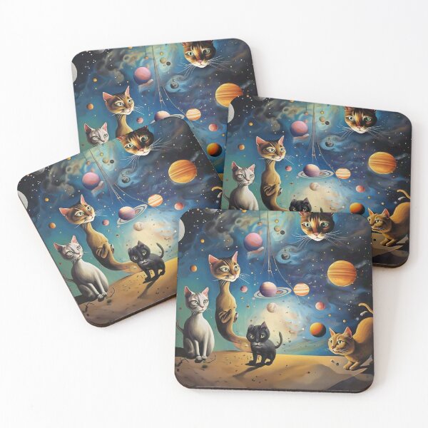 Item preview, Dali-Inspired Space Cats designed and sold by vwcallais.