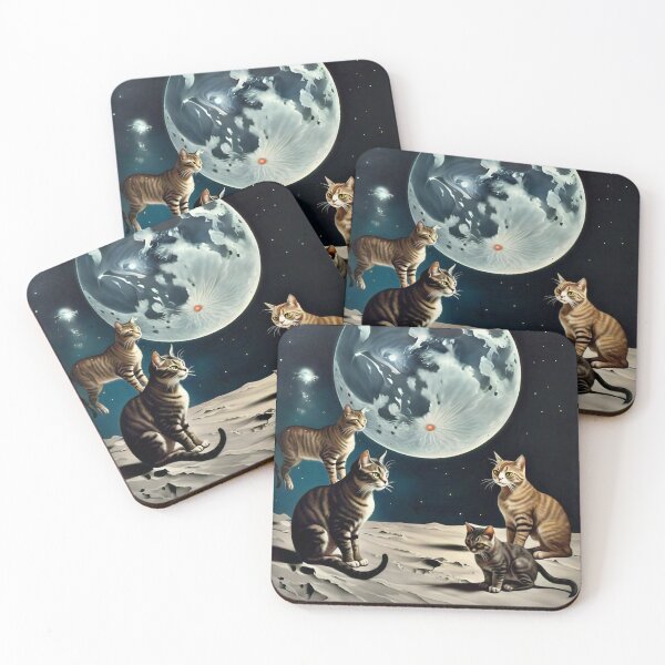 Item preview, More Dali-Inspired Moon Cats designed and sold by vwcallais.