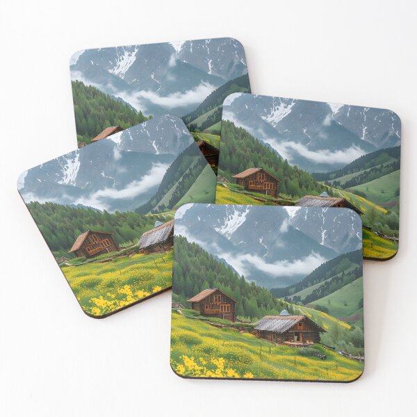 Item preview, Charming Alpine Landscape Blissfully Covered in Flowers designed and sold by Artessie.
