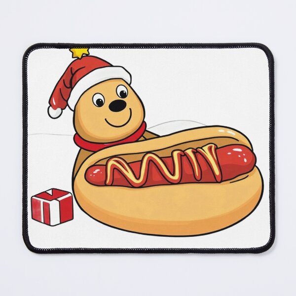 Item preview, Christmas Hot Dog Santa - Adorable Holiday Character Illustration designed and sold by Mido-artister.