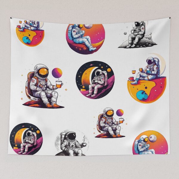 Item preview, Cosmic Coffee Break Astronaut in Space Pattern 1 designed and sold by Tom-Johnson.