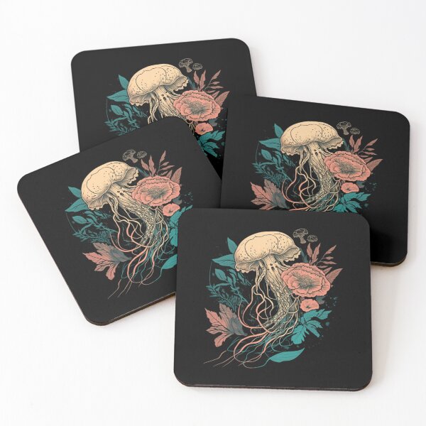 Item preview, Aesthetic Floral Jellyfish Sea Animals designed and sold by savecloth.