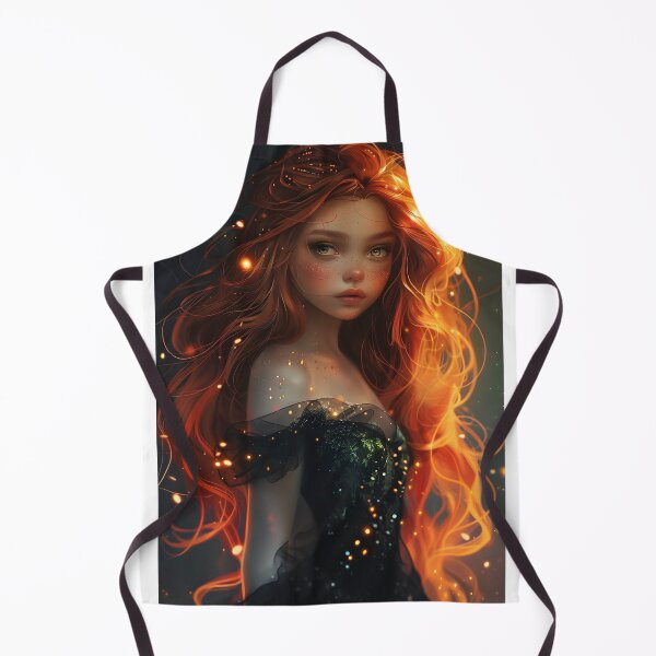 Item preview, Ethereal girl with fiery hair in magical ambiance designed and sold by Artessie.