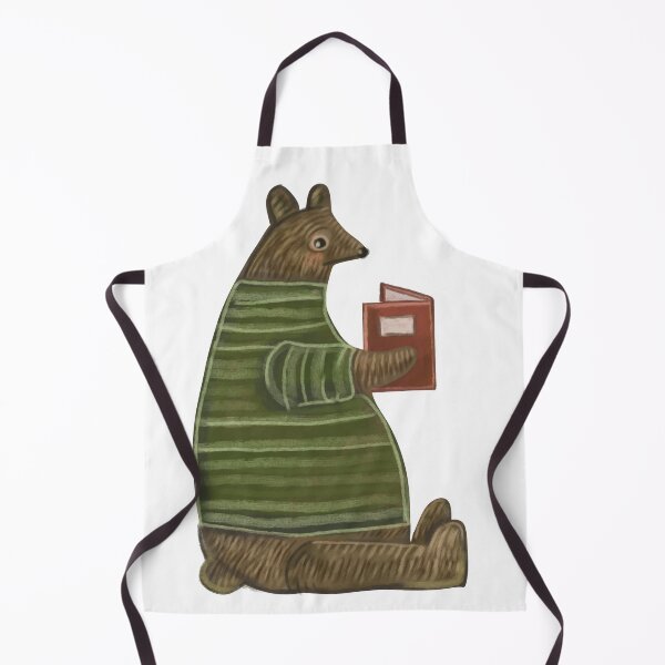 Item preview, Big bear with a book, bear reading a book, bear in a library, book lovers art, cute bear,  designed and sold by Dormitria.