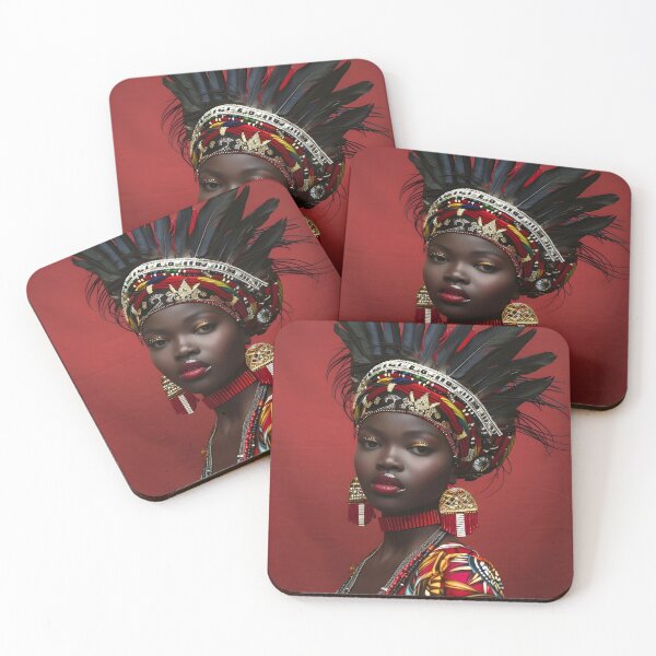 Item preview, Elegant Woman in Colorful Costume with Feathered Headdress designed and sold by Artessie.