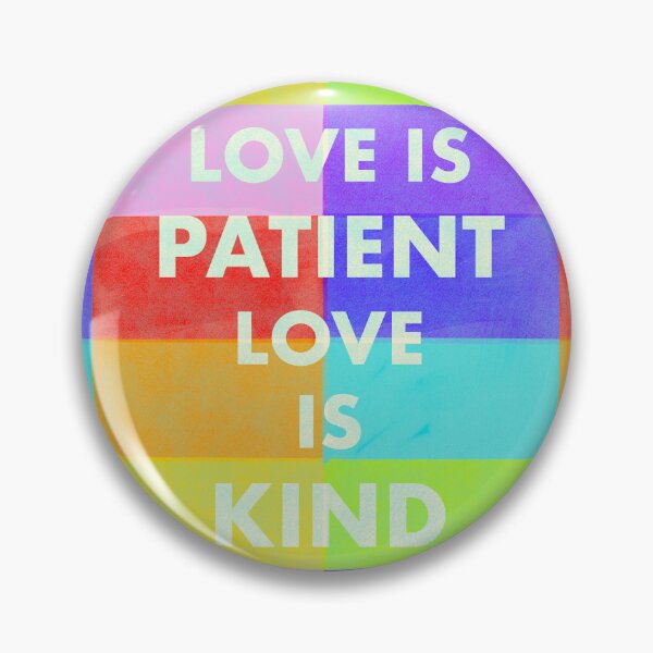 Item preview, Love is Patient Love Is Kind Corinthians Risograph Print Pride Rainbow Color Blocks Spectrum Queer Patchwork designed and sold by fancysarah.