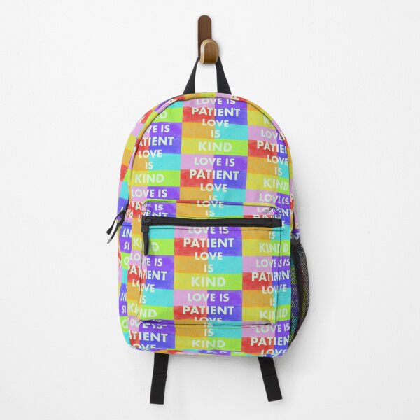 Item preview, Love is Patient Love Is Kind Corinthians Risograph Print Pride Rainbow Color Blocks Spectrum Queer Patchwork designed and sold by fancysarah.