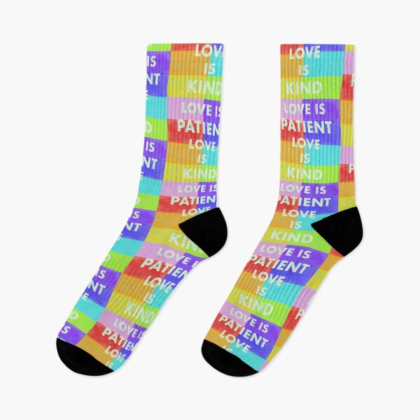 Item preview, Love is Patient Love Is Kind Corinthians Risograph Print Pride Rainbow Color Blocks Spectrum Queer Patchwork designed and sold by fancysarah.