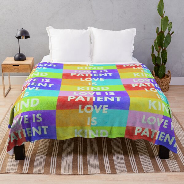Item preview, Love is Patient Love Is Kind Corinthians Risograph Print Pride Rainbow Color Blocks Spectrum Queer Patchwork designed and sold by fancysarah.