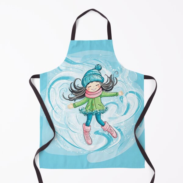 Item preview, A cute girl in winter clothes and boots is flying against the background of swirling snow. designed and sold by HEMRO.