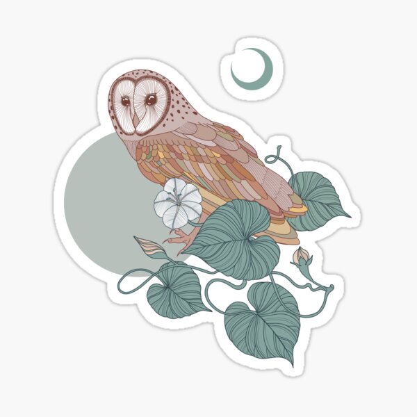 Owl under the Moon Sticker