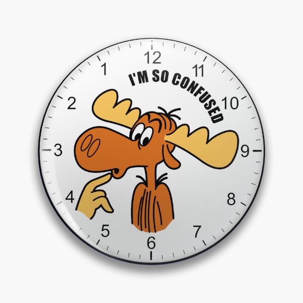 Item preview, I’m Confused Bullwinkle Clock  designed and sold by robotghost.