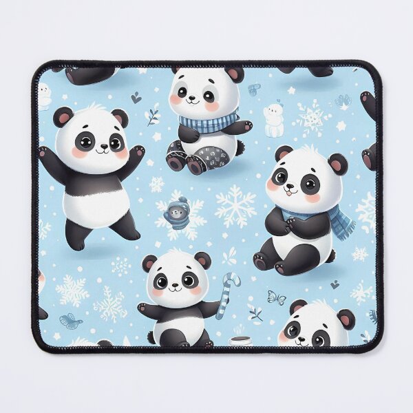 Item preview, Christmas panda seamless pattern designed and sold by Haji  Kamora.