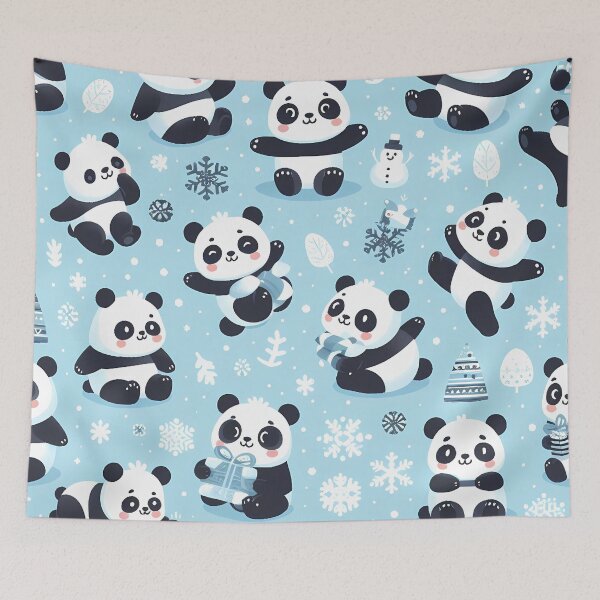 Item preview, Christmas panda seamless pattern designed and sold by Haji  Kamora.
