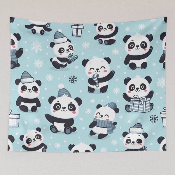 Item preview, Christmas panda seamless pattern designed and sold by Haji  Kamora.