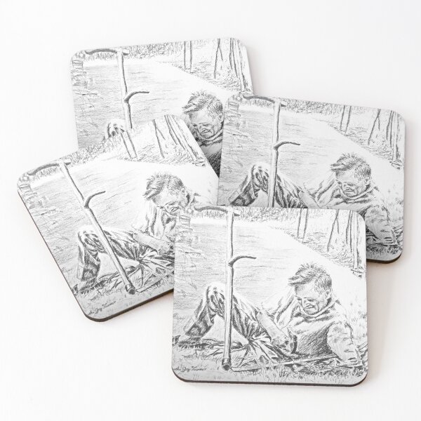 Item preview, Cantabrian Farmer Sharpening a Sickle designed and sold by MarthaTownerArt.