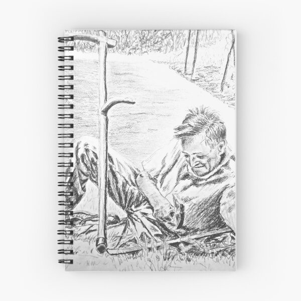 Item preview, Cantabrian Farmer Sharpening a Sickle designed and sold by MarthaTownerArt.