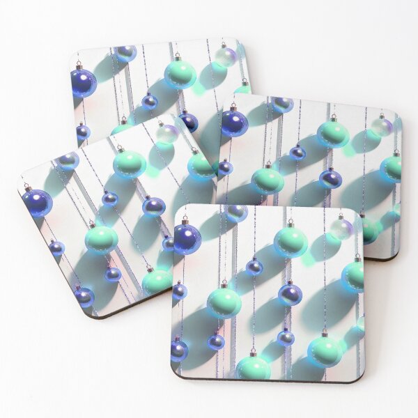 Item preview, Christmas ornaments - minimalist, shiny Christmas tree baubles/ pastel shades of blue. designed and sold by My-fake-places.