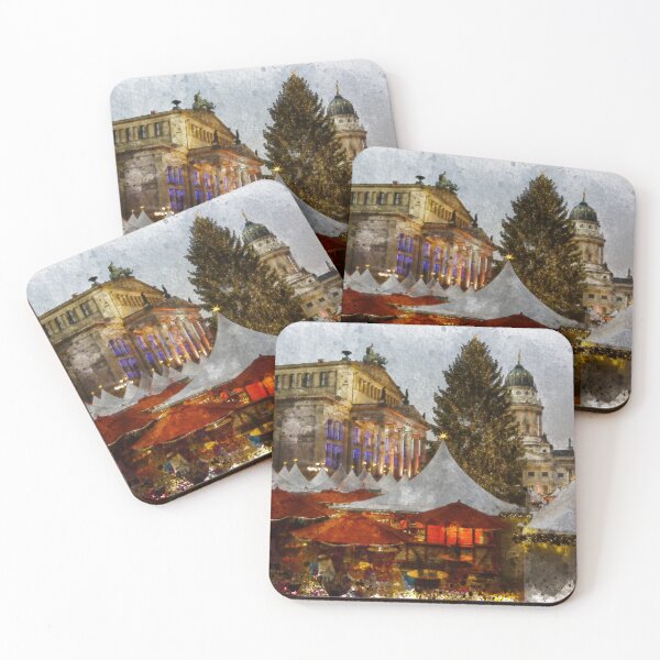 Item preview, Festive Berlin Christmas Market watercolor designed and sold by TwoSmallPtatoes.