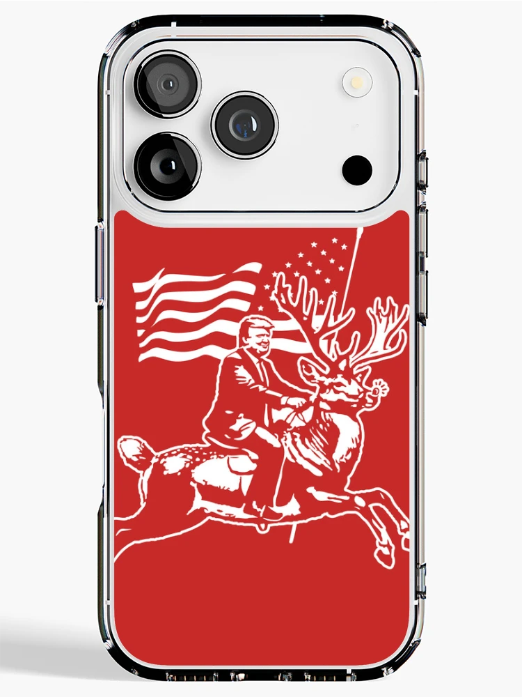 Thumbnail 1 of 5, iPhone Case, President Elect Riding Rudolph designed and sold by visualcraftsman.