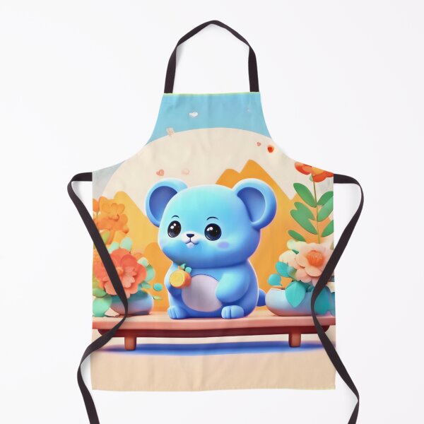 Item preview, Cute Blue Mouse with Flowers designed and sold by Health And Fitness Posts e-Store.