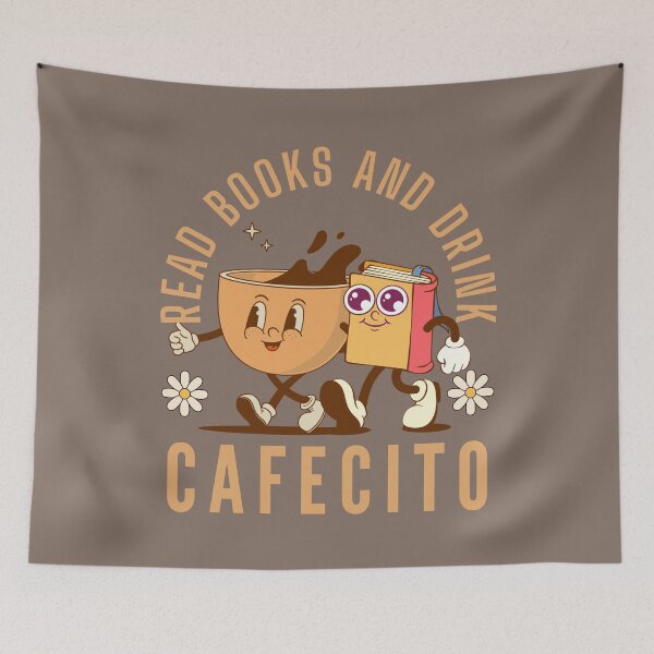 Item preview, Retro book and coffee lover, cafecito and lit designed and sold by BosskaDesign.