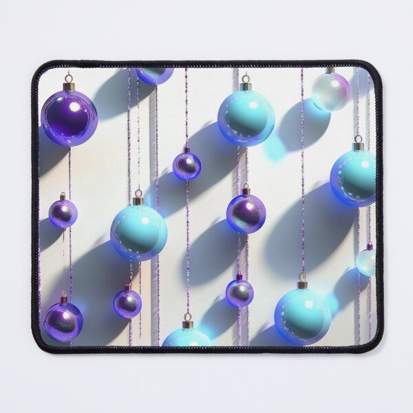 Item preview, Christmas ornaments - minimalist, shiny Christmas tree baubles/ pastel shades of blue and navy. designed and sold by My-fake-places.
