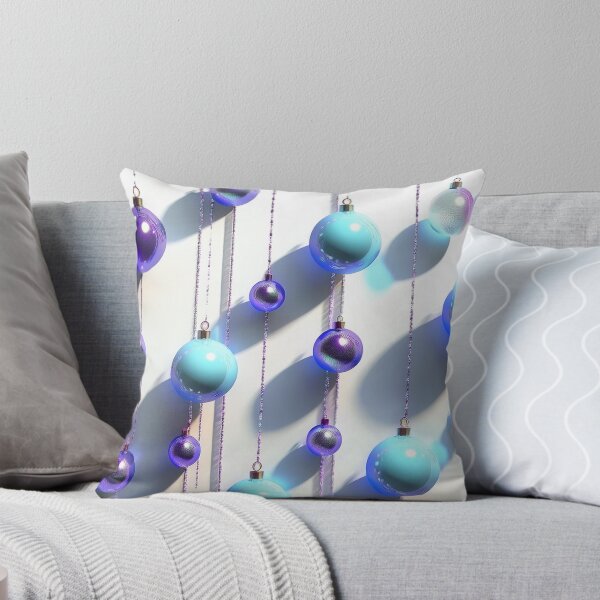 Item preview, Christmas ornaments - minimalist, shiny Christmas tree baubles/ pastel shades of blue and navy.  designed and sold by My-fake-places.
