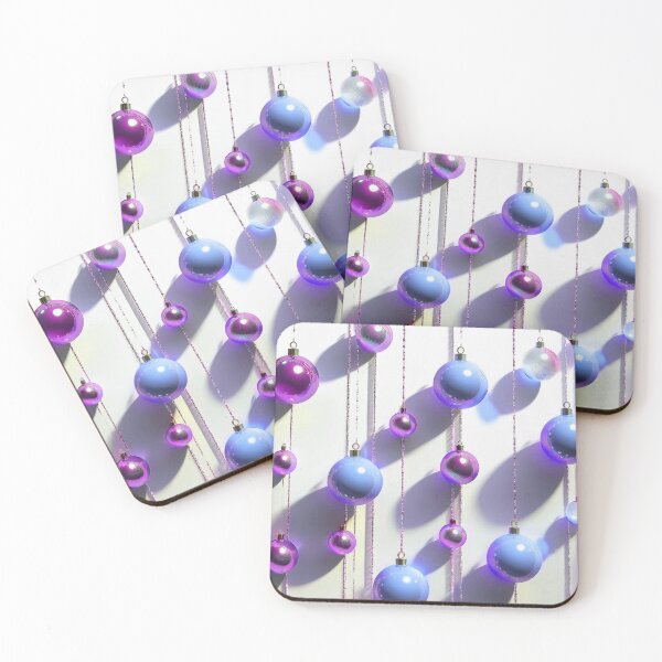 Item preview, Christmas ornaments - minimalist, shiny Christmas tree baubles/ pastel shades of navy blue and purple .  designed and sold by My-fake-places.