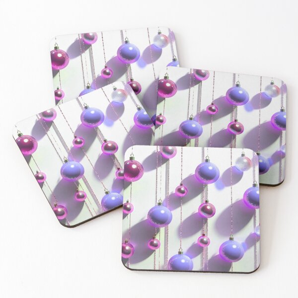 Item preview, Christmas ornaments - minimalist, shiny Christmas tree baubles/ pastel shades of pink and purple .  designed and sold by My-fake-places.