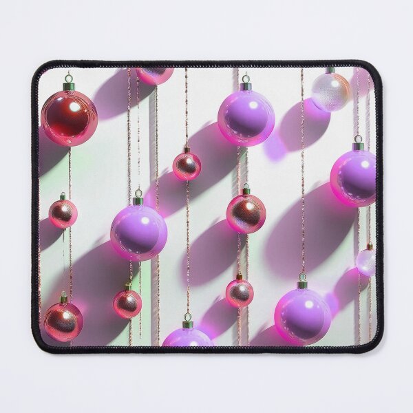 Item preview, Christmas ornaments - minimalist, shiny Christmas tree baubles/ pastel shades of lilac, red and rose gold . designed and sold by My-fake-places.