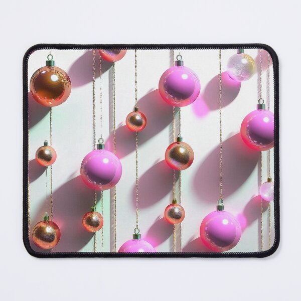 Item preview, Christmas ornaments - minimalist, shiny Christmas tree baubles/ pastel shades of pink and red . designed and sold by My-fake-places.