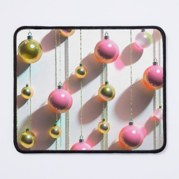 Item preview, Christmas ornaments - minimalist, shiny Christmas tree baubles/ pastel shades of pink and yellow gold . designed and sold by My-fake-places.