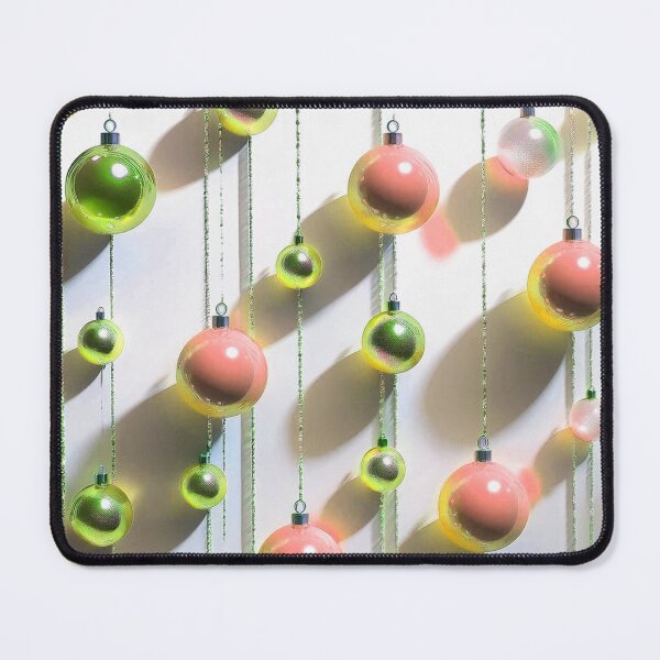Item preview, Christmas ornaments - minimalist, shiny Christmas tree baubles/ pastel shades of salmon pink and green gold . designed and sold by My-fake-places.